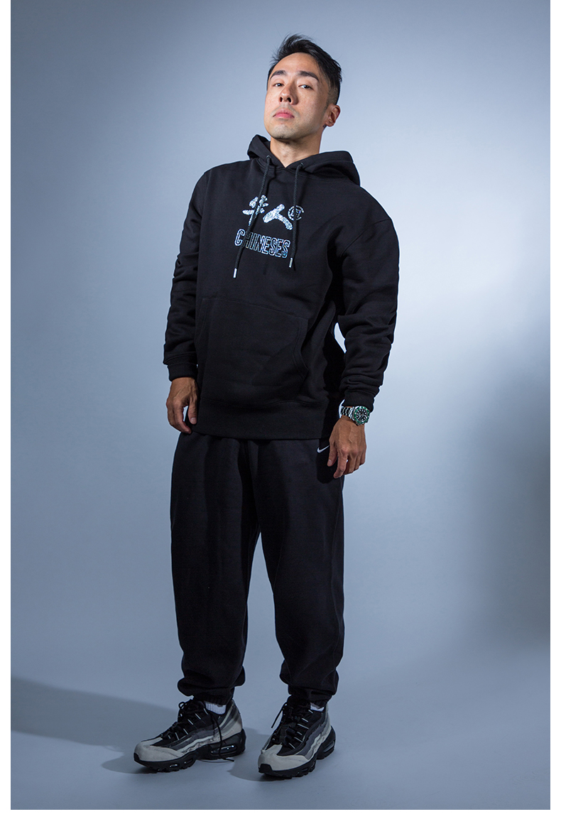 【clot】华人镶钻字体印花帽衫 华人系列 黑色 陈冠希主理 黑色 00l