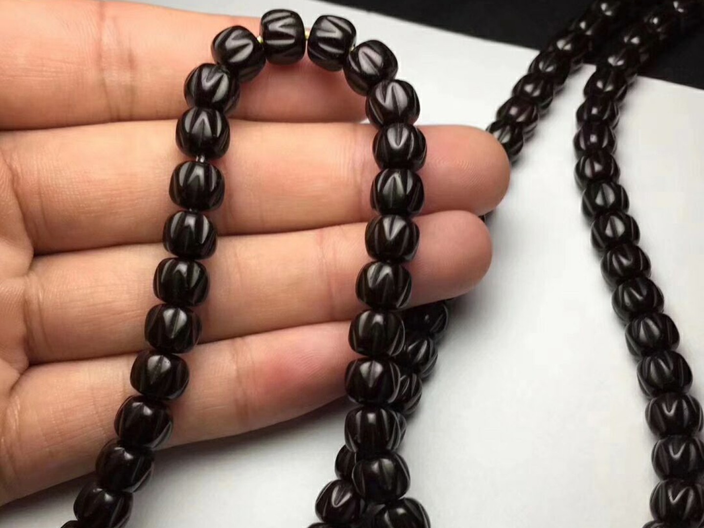 森洲正宗印尼椰蒂佛珠108颗雕刻百香籽椰蒂手串原色老料椰蒂佛珠手串