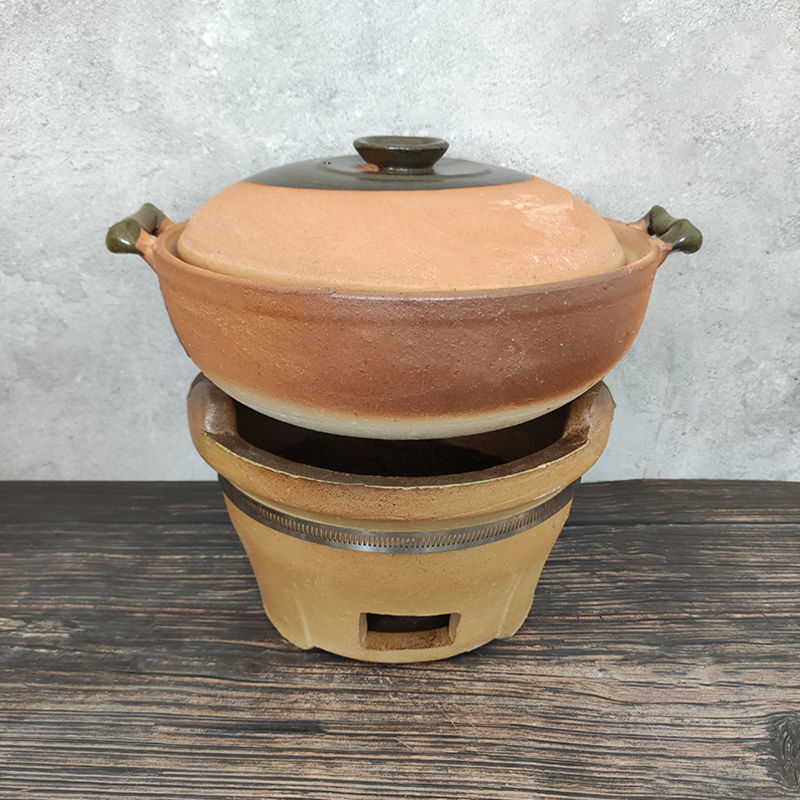 传统土砂锅老式打边炉锅商用炭炉火锅烧炭手工粗陶沙锅大容量炖锅 23