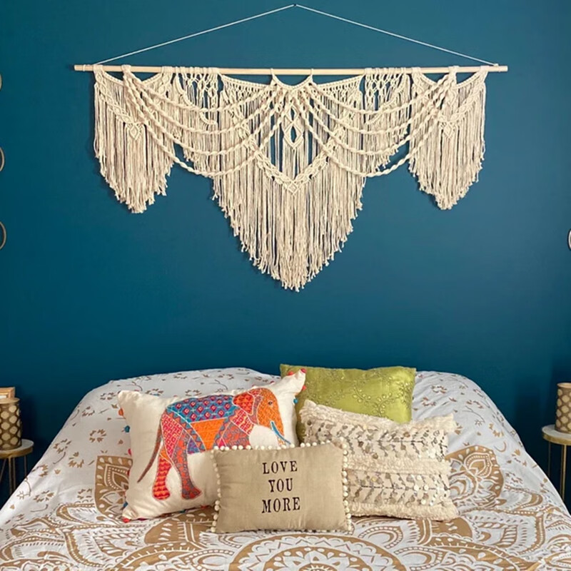 波西米亚风挂饰波西米亚挂毯流苏民宿客厅背景墙壁毯床头手工编织挂饰