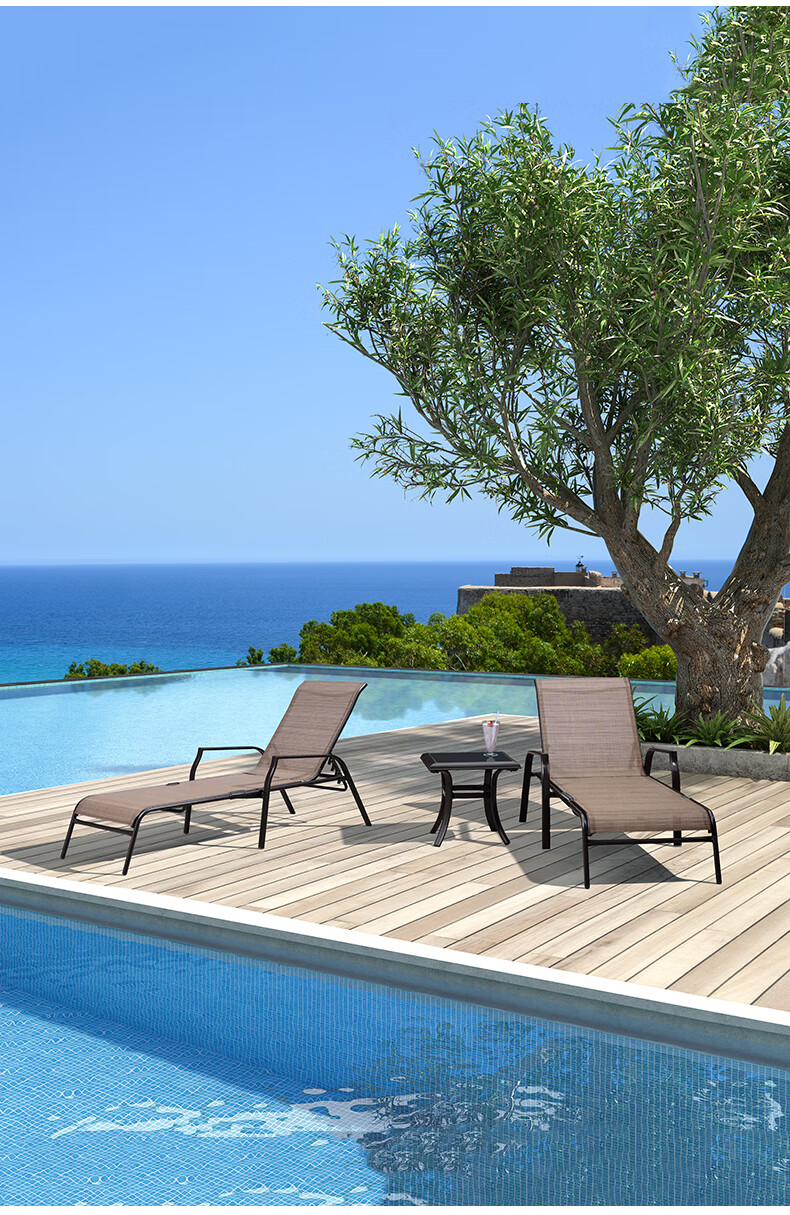 紫叶躺椅户外沙滩椅泳池躺床折叠椅午休椅阳台庭院防水防晒休闲椅