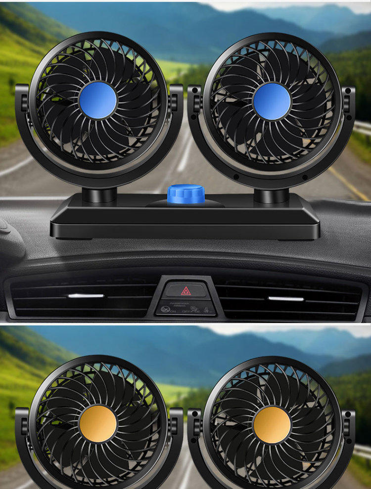 晨臻车载风扇强风车用双头12v24v大货车小空调制冷强力伏汽车内电风扇
