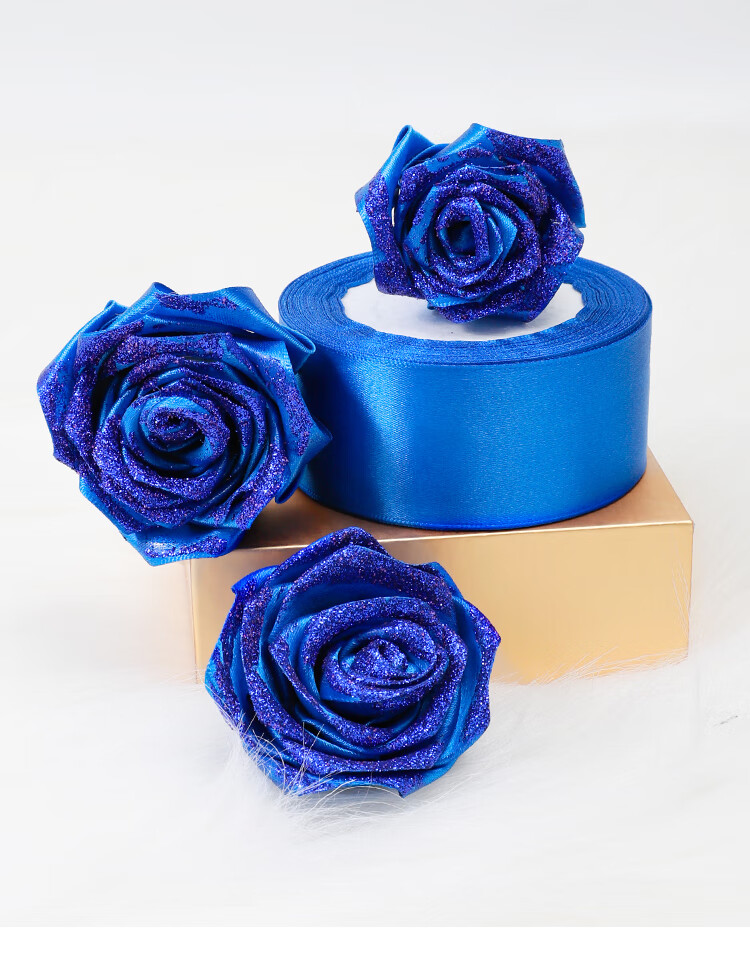 约见农资4cm手工玫瑰花丝带蛋糕盒彩带花艺缎带绸带鲜花礼盒包装装饰