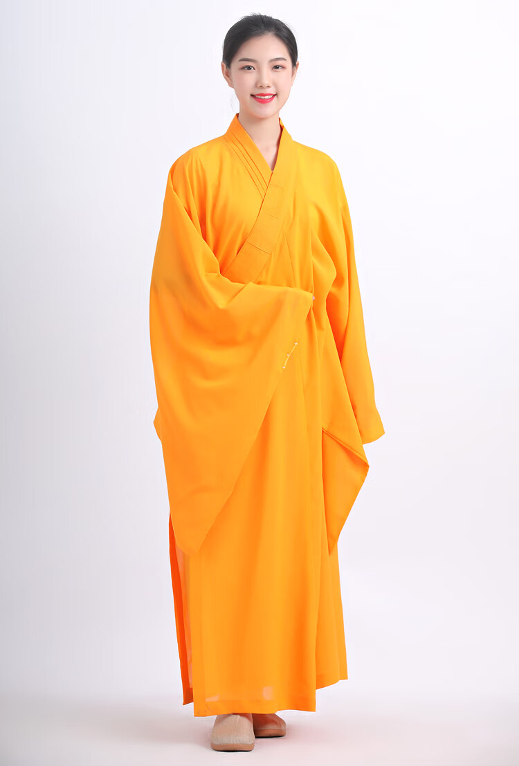 离拜 海青居士服男女海清僧禅服麻不透明长袍大褂佛系法会禅意 黑色