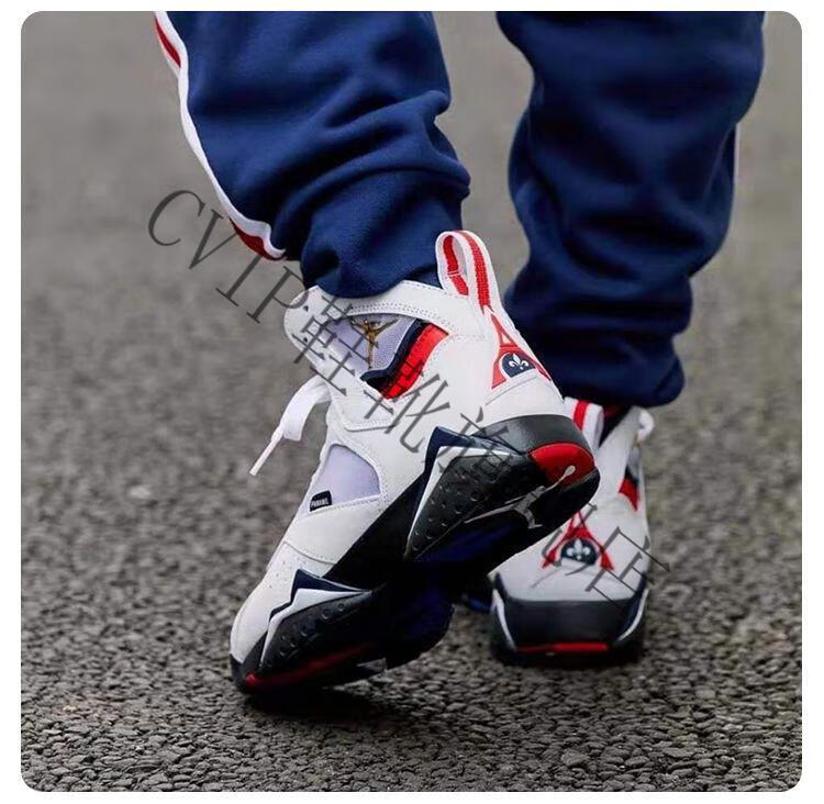 air 7 高帮篮球鞋psg黑白灰校园情侣透气运动鞋 aj7大巴黎 36.