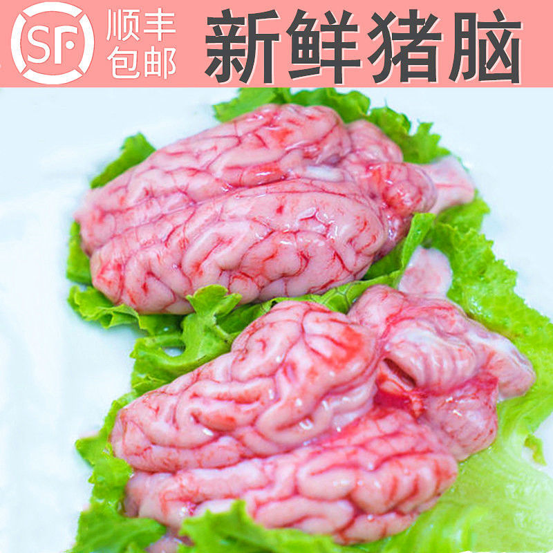 适用于【顺丰速运】新鲜猪脑火锅食材猪脑子批发猪脑髓大猪脑花 8副