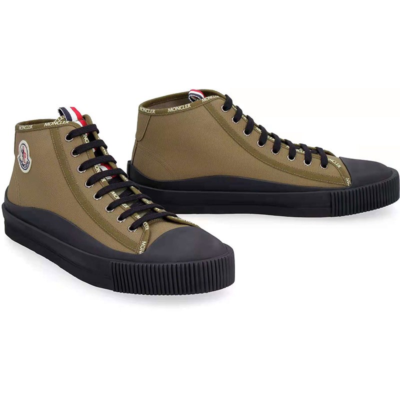 moncler蒙口盟可睐奢侈品男鞋男士高帮休闲鞋经典徽标帆布鞋4m7394