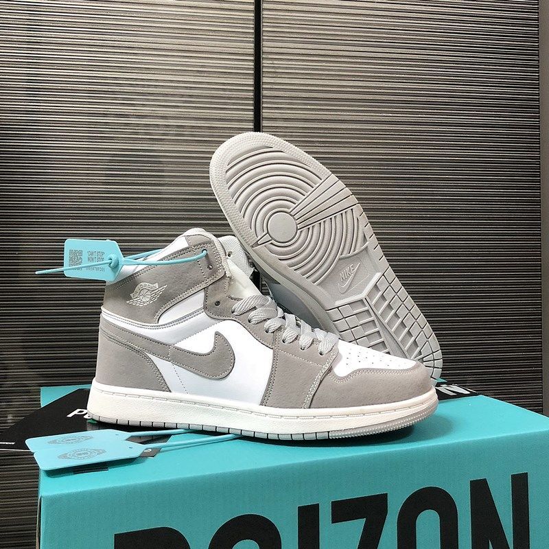 aj全高帮篮球鞋aj小烟灰黑曜石熊猫情侣滑板鞋男女高帮运动鞋倒勾收藏