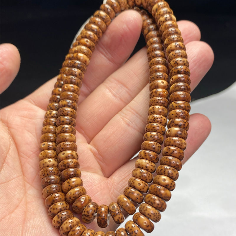 情冰 罕见满油 十年陈籽星月菩提籽 108手链手串念珠佛珠 8*9老型桶珠