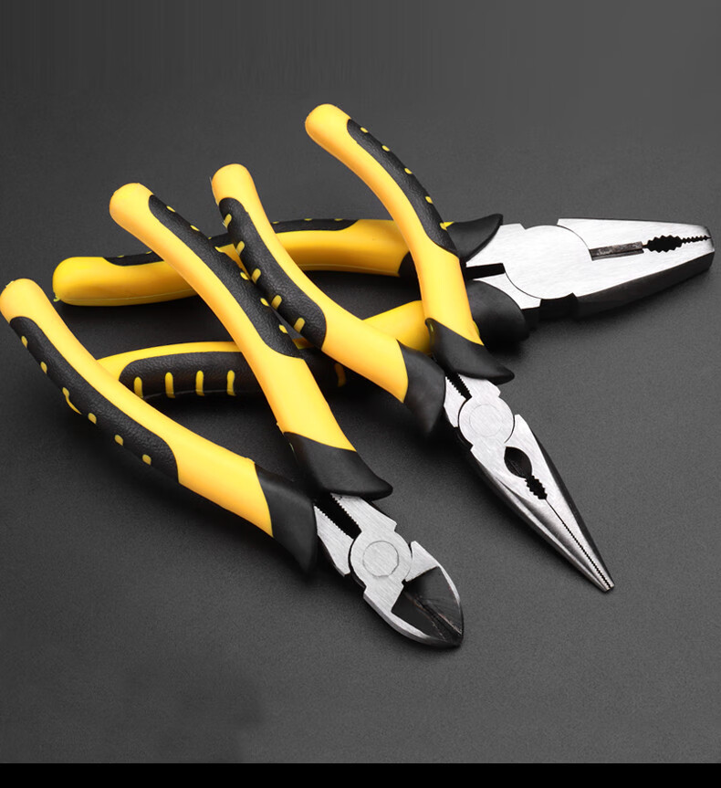 老虎钳子钢丝钳6寸8寸多功能尖嘴钳斜口钳工业级电工工具手钳子066寸