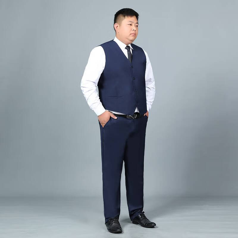 南极人加肥加大码男士西装马甲胖子商务正装伴郎服男式潮流马夹男士外