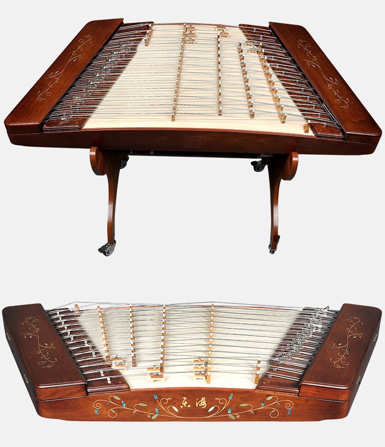 乐海扬琴乐器大果紫檀木402杨琴原木色飞花点翠花梨木演奏扬琴623fh