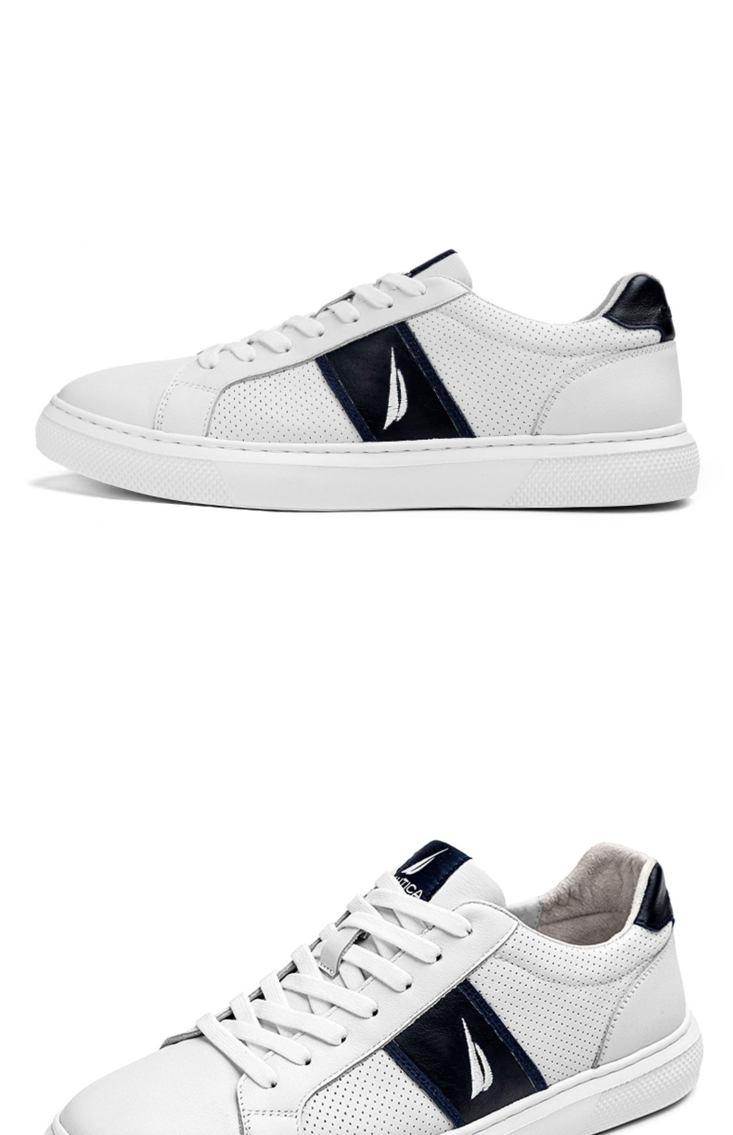 nautica/诺帝卡男2021春季新款运动鞋低帮休闲百搭板鞋xa10310488 白