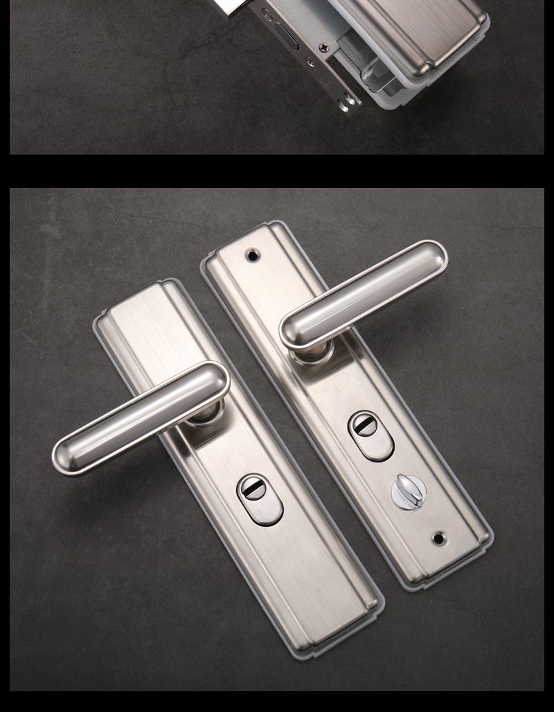 防盗门锁套装家用通用型超c级入户门锁不锈钢机械锁双开大门锁具单活