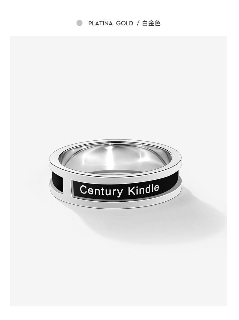 centurykindle小ck黑陶瓷戒指情侣对戒潮流时尚男士女士情侣戒指一对
