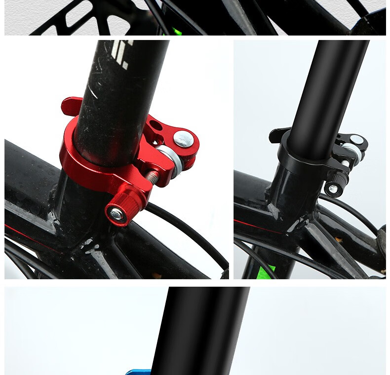 自行车坐管夹快拆卡扣山地车座管夹头锁死扣单车坐杆夹固定夹配件 铝