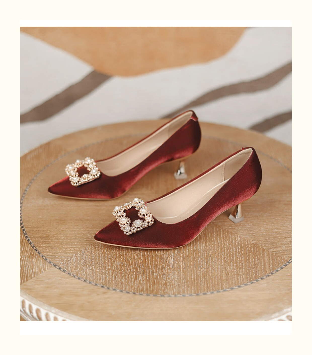 tata他她婚鞋秀禾婚纱两穿新娘鞋2022年新款红色高跟鞋春秋细跟尖头单