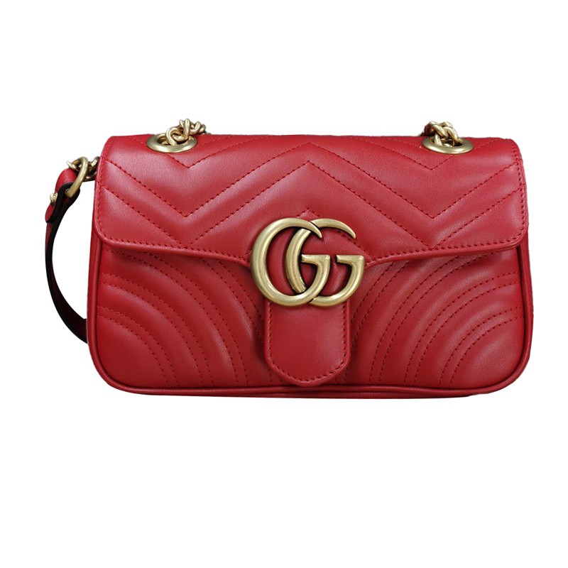 gucci古驰ggmarmont马蒙红色单肩包红色22136