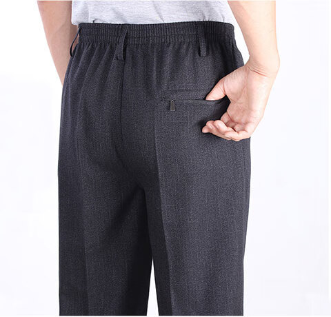 淑离(shuli)老人裤子男宽松爷爷长裤休闲西裤春秋中老年男裤松紧腰