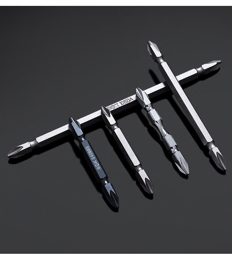 世克工具批头双头十字披头带磁磁性风批暗蓝色6563mm10只sk540865