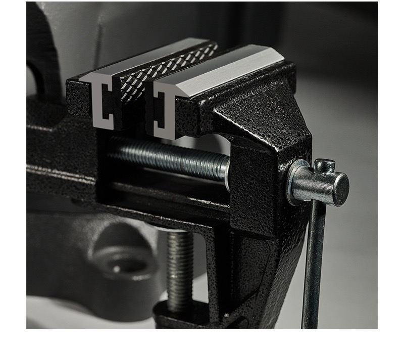 6寸磁吸式v型台虎钳钳口板 桌虎钳配件口牙铝合金管夹具 年终 年终 浅