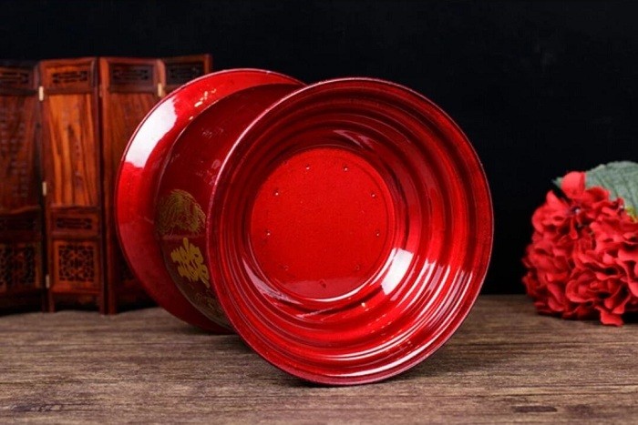 适用于美加厚镀锌高脚红色痰盂结婚新娘陪嫁搪瓷痰盂儿童成人尿盆座