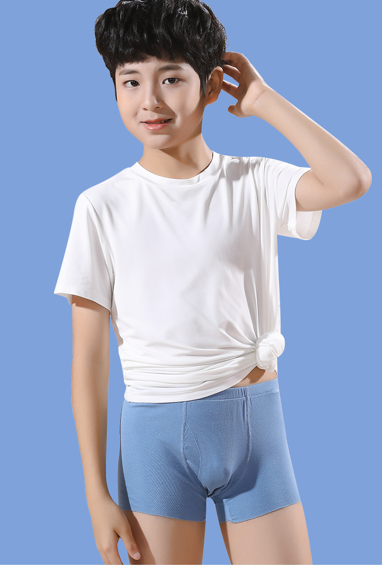活力四射3条装儿童内裤男童中大童学生青少年冰丝莫代尔平角裤宝宝