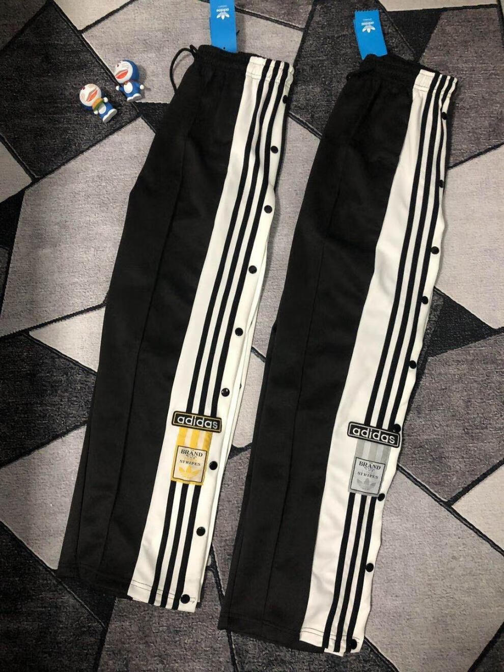 阿迪达斯(adidas)三叶草排扣裤男女情侣潮流百搭学生高街休闲运动半开