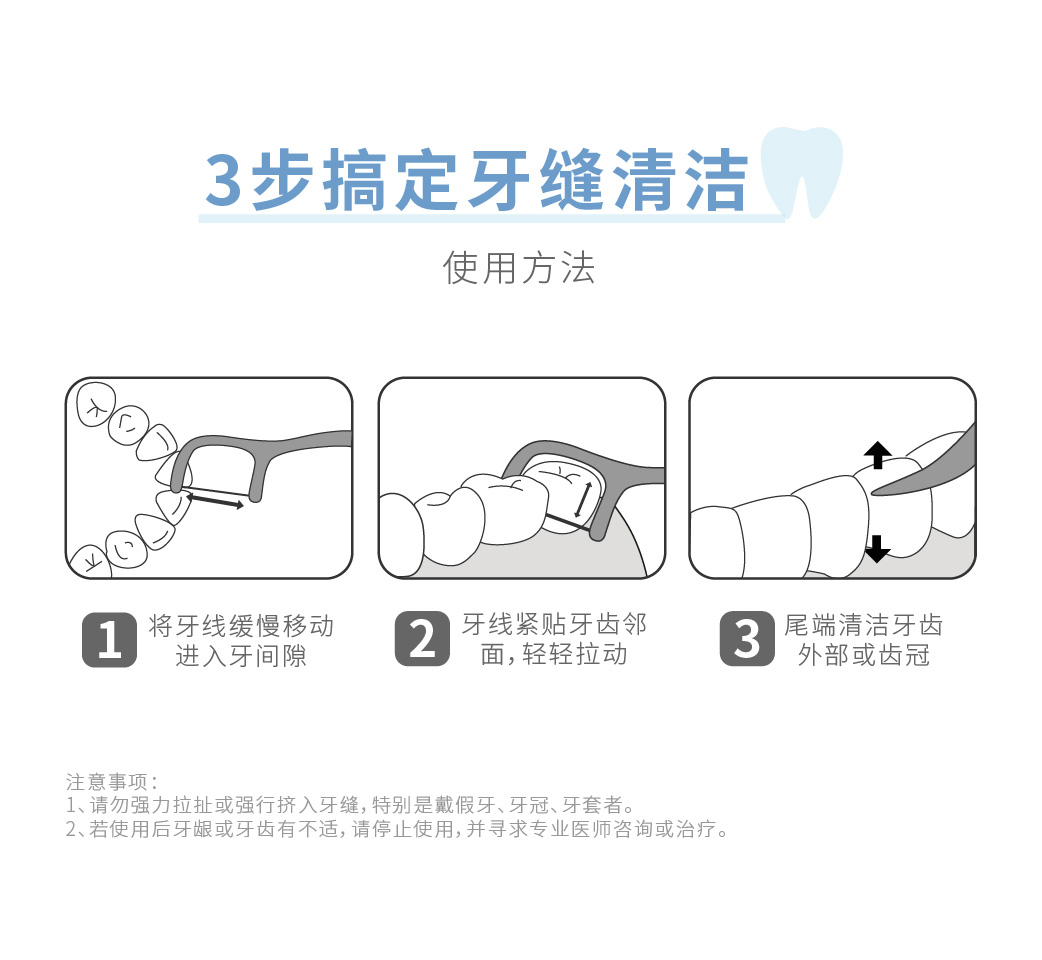年货狂欢温柔的豆腐牙线棒超细滑线独立包装剔牙线清洁牙缝牙线棒50支