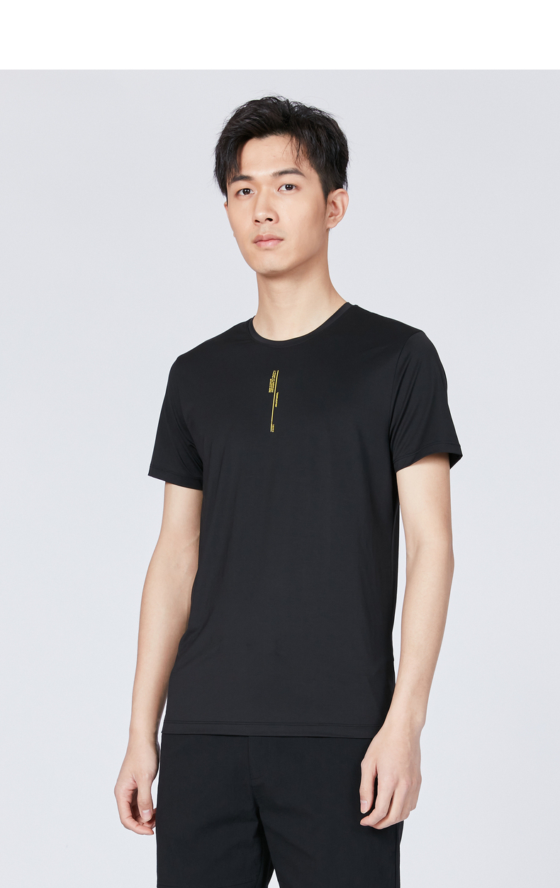 利郎男装莫代尔t恤男短袖圆领2021夏季新品弹力舒适内衣t恤 黑(q0xny