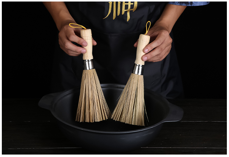 竹锅刷竹刷子老式环保精品竹丝炊帚筅帚刷锅厨房大饭店用加长大号两把