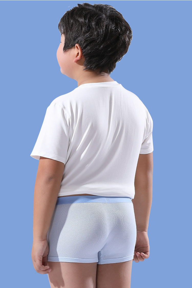 胖童内裤网眼舒适透气四角裤夏季薄款zn221203天空蓝小鸭黄冰清绿130