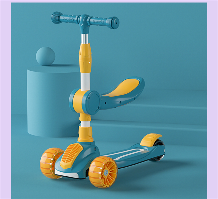 迪士尼小孩子玩的平板车儿童三合一滑板车可坐可骑宝宝儿童136岁8溜溜