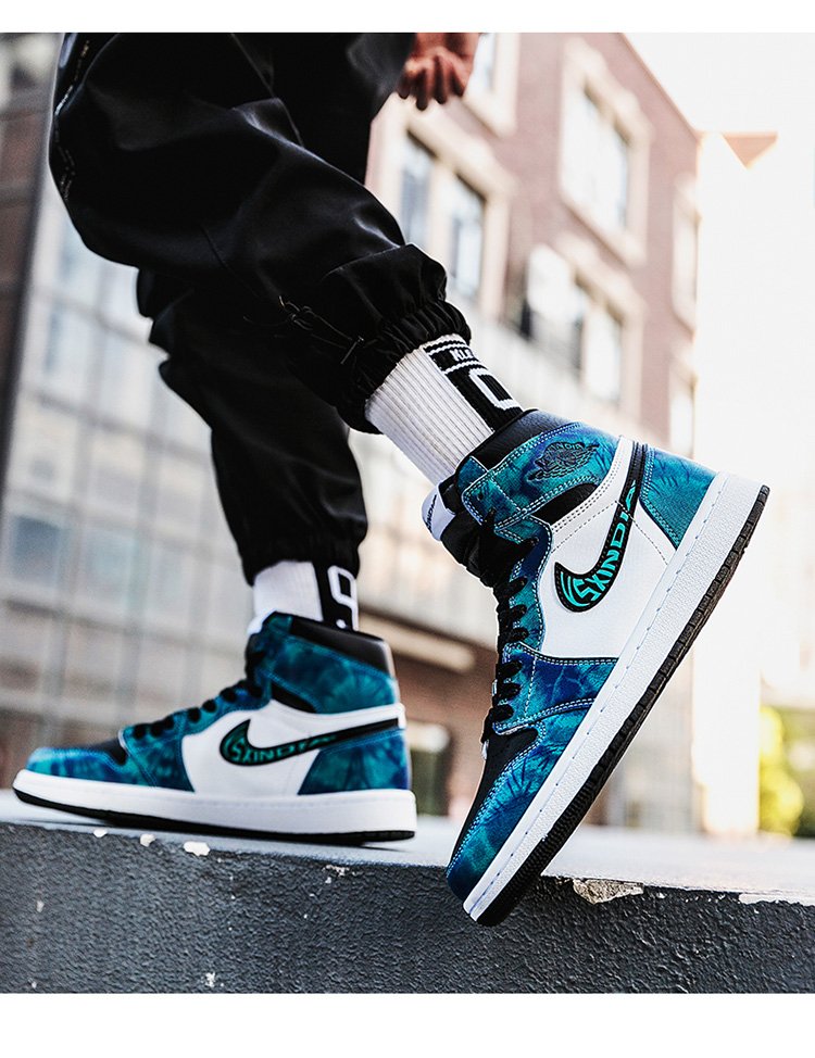 【全新】aj男鞋联名官网正版空军一号变色龙高帮休闲板鞋aj1恩施耐克
