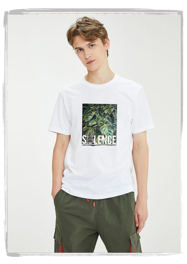 佐丹奴giordano短袖t恤男新款潮流印花纯棉圆领衫创意图案字母休闲