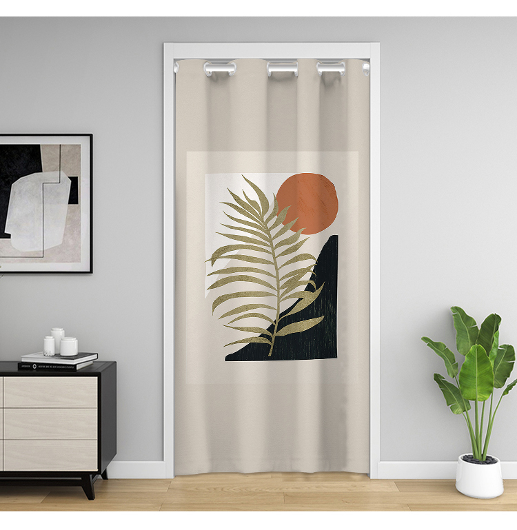 厨房门帘防油烟推拉门帘隔断帘冬季保暖防风家用免打孔卧室厨房油烟