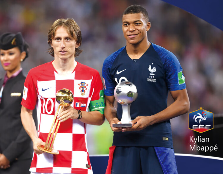 足球球星海报墙贴纸高清墙壁画墙纸宿舍姆巴佩梅西c罗内马尔海报