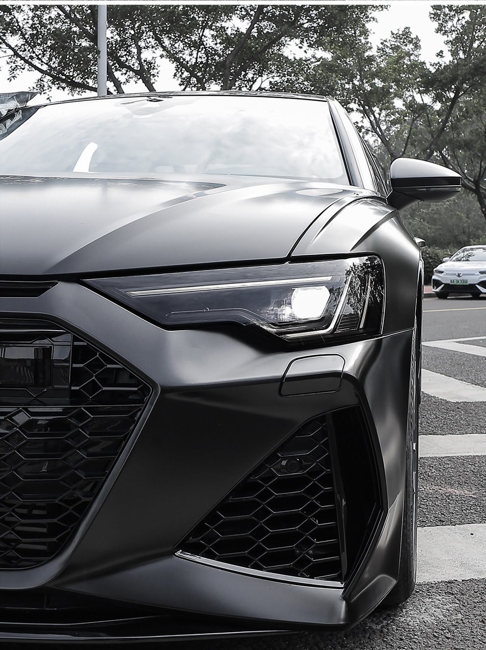 路图 适用19-21款奥迪a6l熏黑大灯膜s6改装大灯保护膜隐形车衣改装