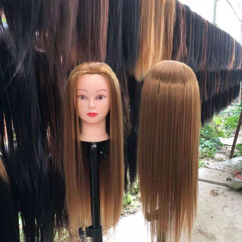 美发头模全真发学徒练习盘发假头模假发模特头假人头模可烫卷化妆 大