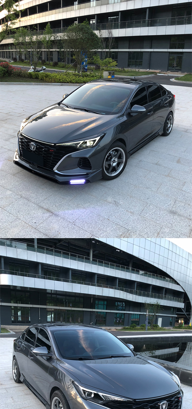 长安逸动plus改装尾翼20-21新款plus通用顶翼大压翼定风翼亮黑碳纤纹