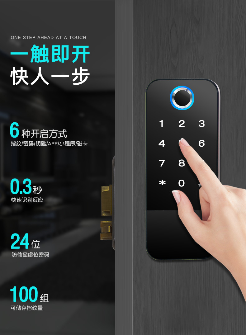 智能门锁双面指纹锁密码锁遥控锁庭院花园别墅定制款中配遥控单独遥控