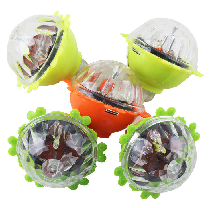 地摊公园玩具儿童陀螺夜光陀螺七彩闪光摩擦陀螺玩具 8个七彩双光陀螺