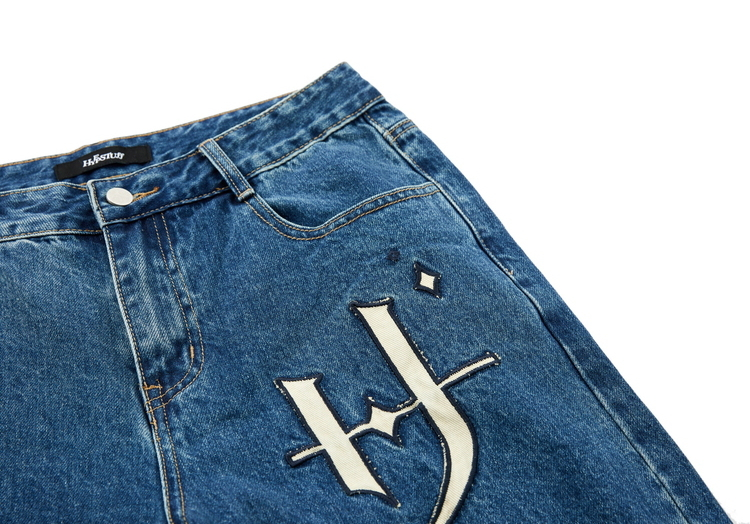 【inxxstreetlab】hypestuff 潮牌情侣刺绣直筒牛仔裤