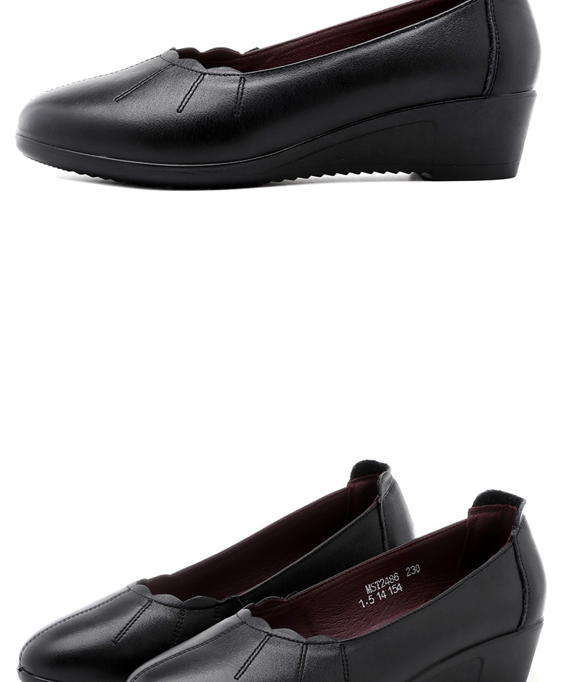 万里女鞋中老年皮鞋真皮软底妈妈鞋舒适单鞋女平底鞋子mst2486 mst