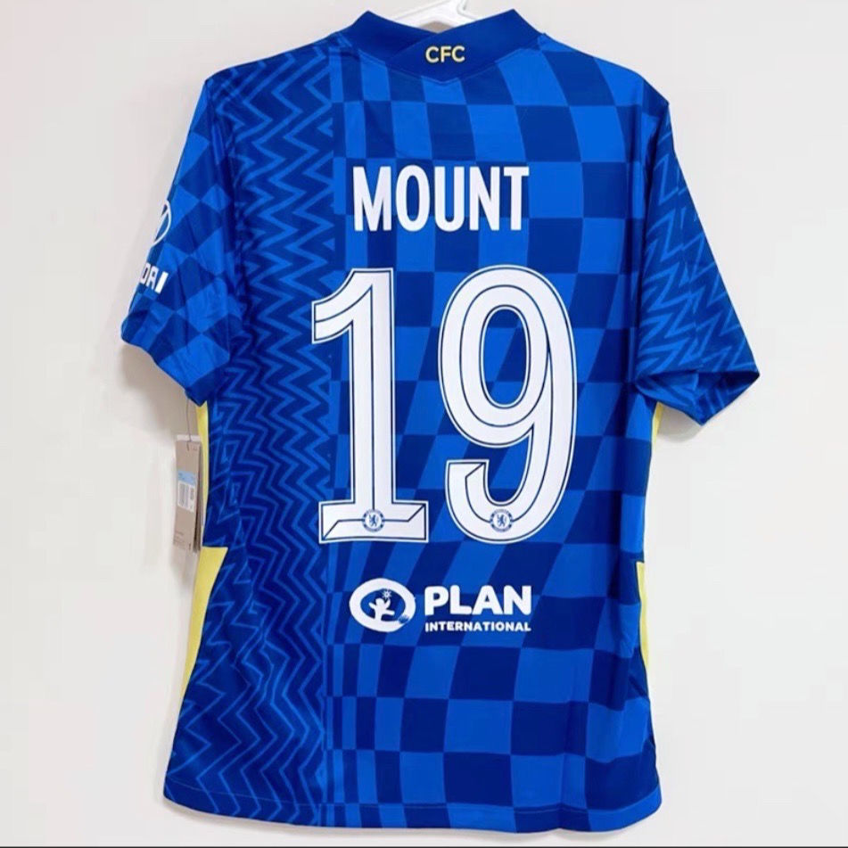 202122切尔西主场球员版球衣卢卡库芒特哈弗茨短袖足球服欧冠版印号自