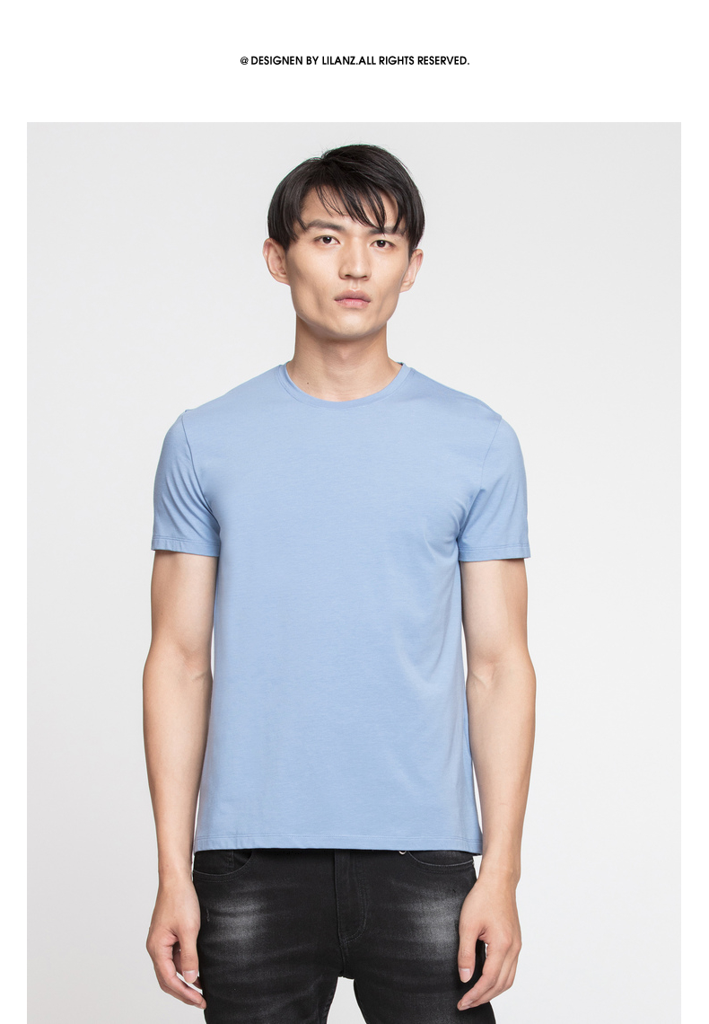 利郎短袖t恤男纯色基础打底衫2021夏季新品圆领内衣t恤 黑(20xny00601