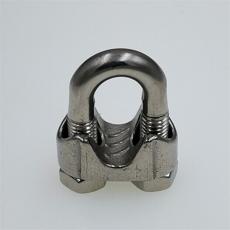 304不锈钢钢丝绳卡头扎头重型国标夹头u型锁扣u形猫爪卡扣绳扣m228个