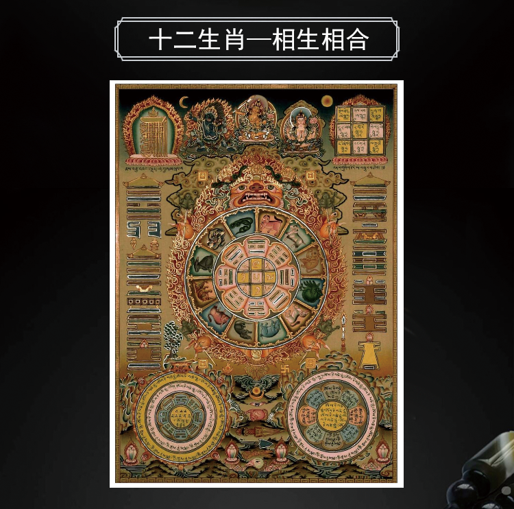 纯足银九宫八卦吉祥牌莲花生大十二生肖吊坠男女挂件sn1862 九宫八卦