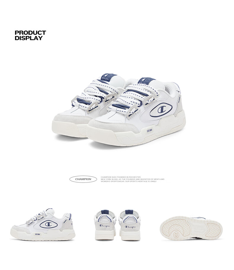 Champion American Champion Sneakers for Women And Men, Thick-Soled Classic Street-Style Simple Versatile Sneakers 24SST28 White 35 6
