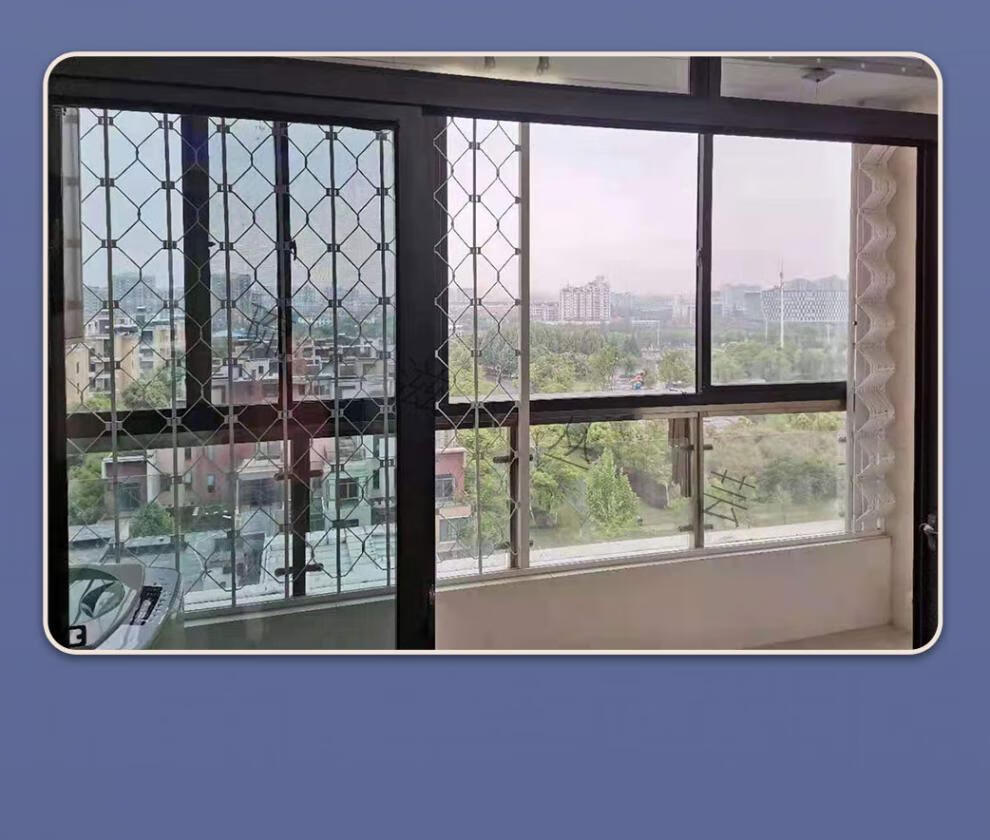 防盗窗护栏可伸缩 防盗窗折叠隐形可开关推拉伸缩防护网防护栏家用自